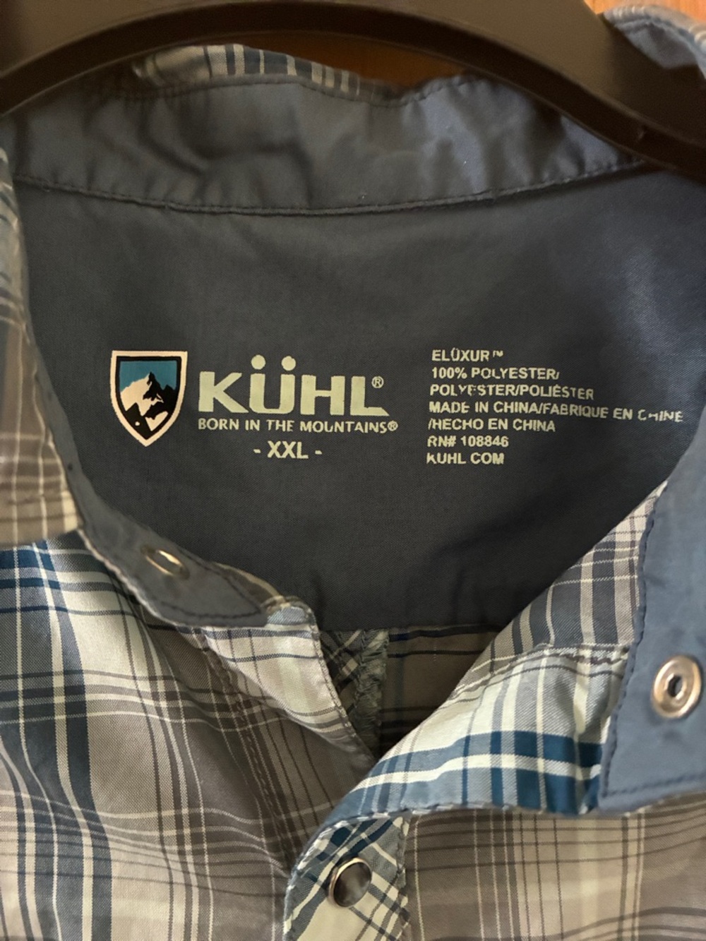 Kuhl Men’s Short-Sleeve Plaid Button-Down Shirt - Blue & Gray - Picture 2 of 5